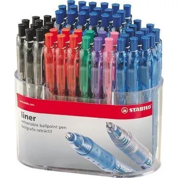 Kuličkové pero "Liner 308", displej /55 ks, 0,3 mm, stiskací mechanismus, STABILO