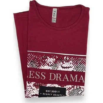 NRD Dámské tričko s krátkým rukávem DRAMA Barva: Vínová, Velikost: 2XL