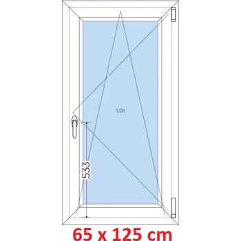 Okno Soft Plastové okno 65x125 cm, otevíravé a sklopné