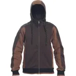 CERVA DAYBORO / Celopropínací mikina - tmavě hnědá XL