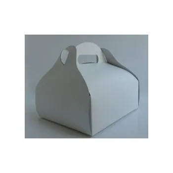 Dárková krabička Krabička na cukroví - BÍLÁ s ouškem 20 x 18 cm