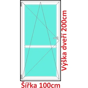Okno Soft Balkonové dveře s příčkou 100x200 cm, otevíravé a sklopné