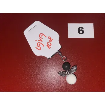 HandMade by VeJa Přívěšek LÁVA ČERNO-BÍLÁ andílek pro štěstí/radost č.6