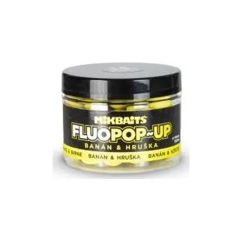 Nástraha Mikbaits Plovoucí fluo boilie Banán&Hruška 14mm 150ml