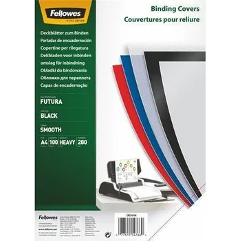 Vazač Zadní kryt, Polypropylen, matný, černý, A4, 280 mikronů, pro kroužkovou vazbu, FELLOWES