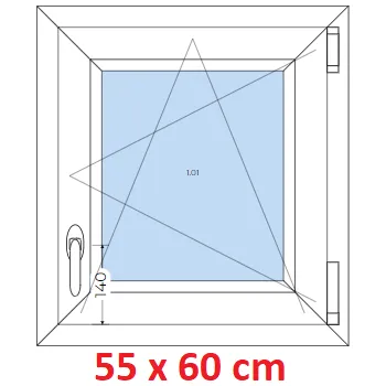 Okno Soft Plastové okno 55x60 cm, otevíravé a sklopné