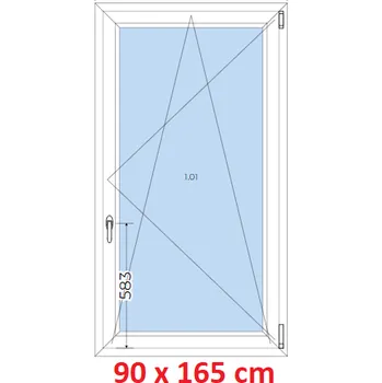 Okno Soft Plastové okno 90x165 cm, otevíravé a sklopné