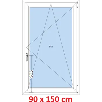 Okno Soft Plastové okno 90x150 cm, otevíravé a sklopné