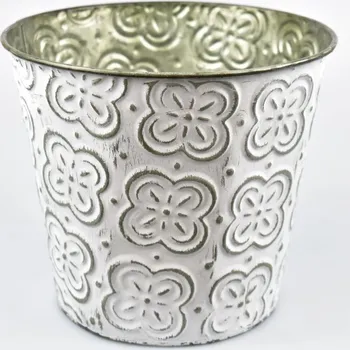 Květináč Plechový květináč Ornament 16x19x13,5 zelený (135682 015 CAM-104-01421-22 obal zelený plech)