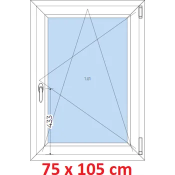 Okno Soft Plastové okno 75x105 cm, otevíravé a sklopné