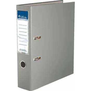 Pákový pořadač "Basic", šedý, 75 mm, A4, PP/karton, VICTORIA