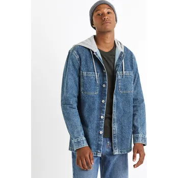 Pánská košile Celio Džínová košile s kapucí Caoris - Pánské Celio modrá | šedá 1994784