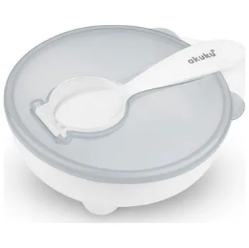 Miska se lžičkou Akuku bílá