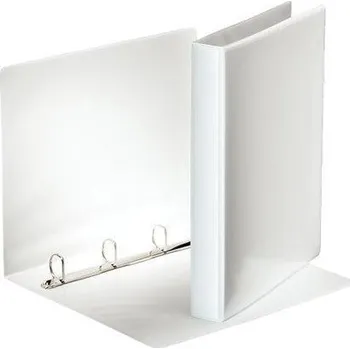 Kroužkový pořadač, s průhlednými kapsami, bílá, 4 D kroužky, 40 mm, A4, PP, ESSELTE