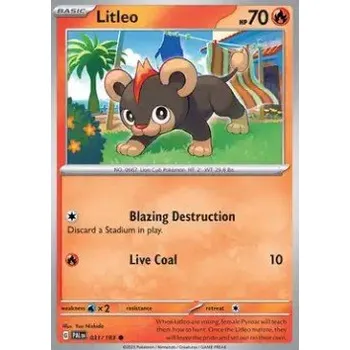 Karetní hra Pokémon PAL 031/193 Litleo - Paldea Evolved Stav: Near Mint, Verze: REVERSE HOLO
