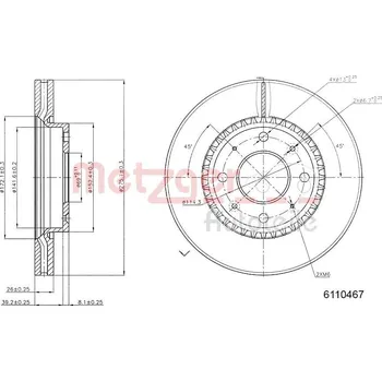 Brzdový kotouč Brzdový kotouč METZGER 6110467