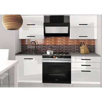 Kuchyňská linka Kuchyňská linka Belini 120 cm bílý lesk s pracovní deskou Eleganta2 INF ELEGANTA2/2/WT/W/0/B1