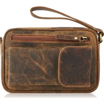 Kabelka Paolo Peruzzi Kožená pánská taška etue PAOLO PERUZZI; hnědá