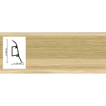 soklová lišta 2099 lišta Dub rustikální Döllken SLK50 s pružnými chlopněmi vedení kabelů