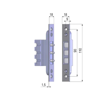 Nábytkové kování malá lišta k dveřnímu kontaktu ERBI