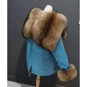 Dámská parka Zimní kožich z přírodní liščí kožešiny Velikost: M, Barva (Varianta): 9