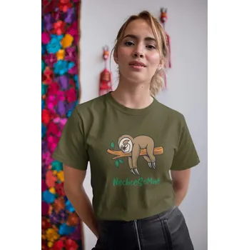 Dámské oblečení Dámské tričko NechceSeMně Barva: Khaki, Velikost: XS