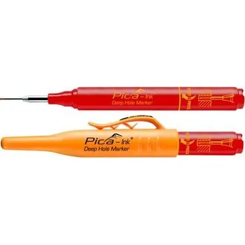 PICA INKOUSTOVÝ PERMANENTNÍ ZNAČKOVAČ PRO HLUBOKÉ OTVORY S NASTAVITELNÝM TELESKOPICKÝM HROTEM - PÍŠE NA VŠECHNY SUCHÉ POVRCHY - ČERVENÝ- BLISTER - PC-150/40/SB