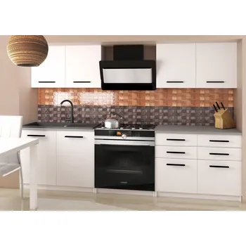 Kuchyňská linka Belini Kompakto2 160 cm bílý mat