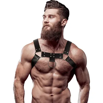 Erotický nábytek Fetish Submissive Attitude Eco Leather Chest Strap Harness Men Black