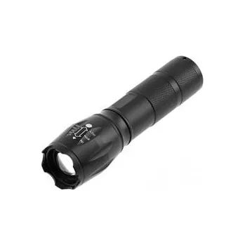 Svítilna GTV Kapesní baterie SOS se zoomem 3xAAA 1,5V, 5W, 300lm, 6400 K, 200 m, IP44, černá