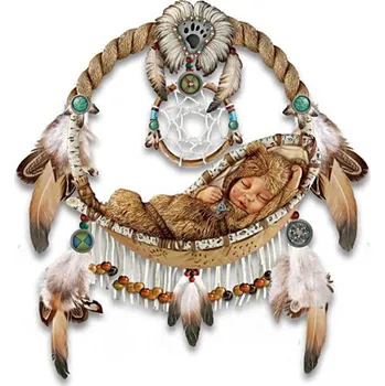 Diamantové malování Diamantové malování - Lapač snu s ditětem - č. 270 30x30 cm