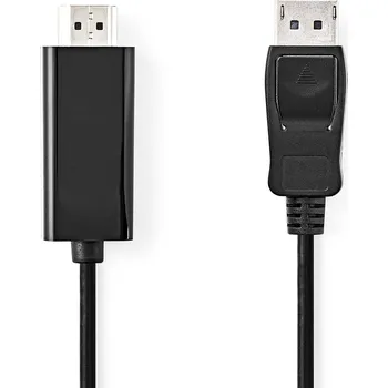 Video kabel Nedis propojovací kabel zástrčka DisplayPort - zástrčka HDMI, 1 m, černá (CCGL37100BK10)