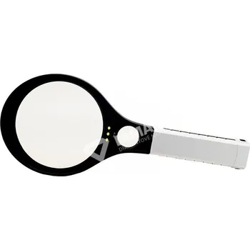 Ruční MAXI lupa 330mm 4/10x zvětšní LED / UV světlo