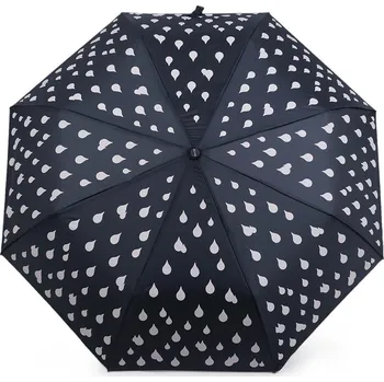Deštník Dámský skládací vystřelovací deštník kapky kouzelný, barva 2 modrá tmavá