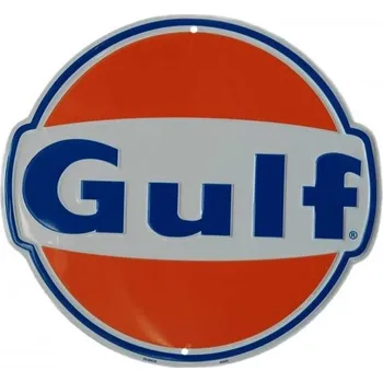 Plechová cedule CEDULE GULF DIE CUT