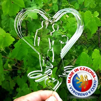 Jedlá dekorace na dort VypálímTi.cz Svatební zápich do dortu - V srdci