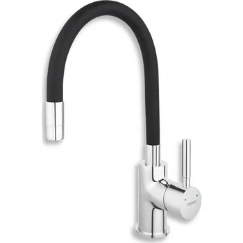 Vodovodní baterie NOVASERVIS Drezová batéria s plastickým ramenom, čierna-chróm 70710,0C