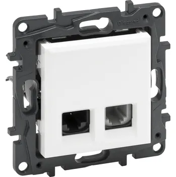 Elektrická zásuvka Legrand NILOÉ STEP kombinace datové a telefonní zásuvky RJ11+RJ45 (CAT6 UTP) BÍLÁ /863156/