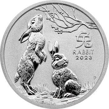 Stříbrná investiční mince Year of the Rabbit Rok Králíka Lunární 1/2 Oz 2023
