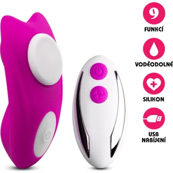 Vibrátor VšeNaSex.cz Bezdrátový vibrační motýlek Magnetic Vibe růžový
