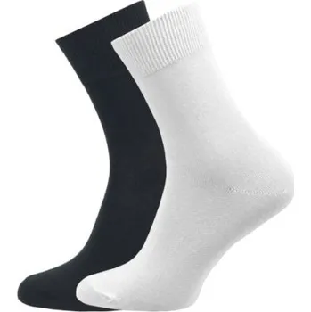 Dámské ponožky Ponožky Lycra Novia hladká bílá/černá 1071 Barva: černá, Velikost: 25-27, Balení: 5 párů