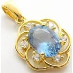 Klenoty Budín Dámský zlatý přívěsek se zirkony s blue topazem 585/1,39gr HK3123 (Klenoty Budín Dámský zlatý přívěsek se zirkony s blue topazem 585/1,39gr HK3123)