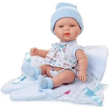 Panenka Panenka BABY SMILE s modrou čepicí, 30 cm - Berjuan
