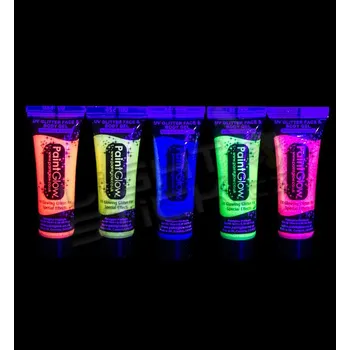 Karnevalový doplněk Třpytkový gel na tělo a obličej 12ml,UV, bodypainting - Zlatá