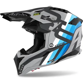 Helma na motorku Přilba AVIATOR 3.0 Rainbow, AIROH (matná antracitová-šedá/modrá) 2022 - M