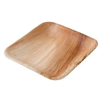 Jednorázové nádobí Talíř z palmových listů hranatý BioNatic 150/150mm 25ks