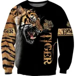 Unisex mikina originální 3D potlač tiger Velikost: 7XL, Barva (Varianta): Mikina