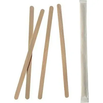 Jednorázové nádobí Dřevěné míchátko balené jednotlivě Pure 14cm 1000ks