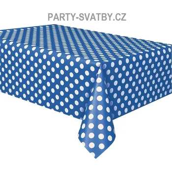 Jednorázový ubrus Plastový ubrus / puntík 137 x 274cm tmavě modrá (plastic tabelcover)