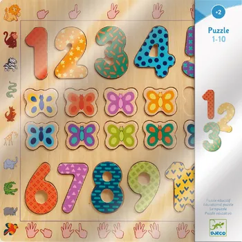 Puzzle DjECO Vkládací puzzle Počítaní s motýlky